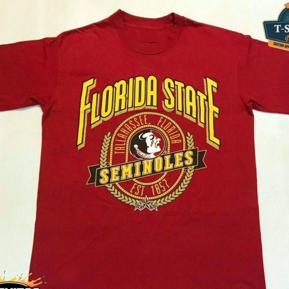 Retro Ncaa Florida State Seminoles Member Club Logo Red T-Shirt, Florida State